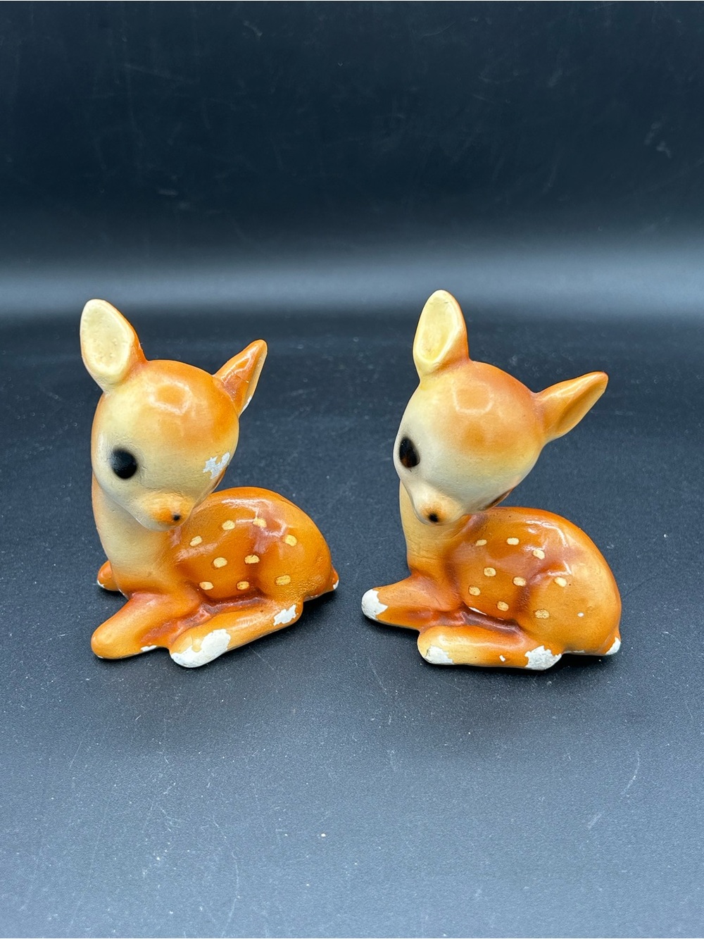 Pair of Chalkware Favor Ware Fawn Figurines (2)